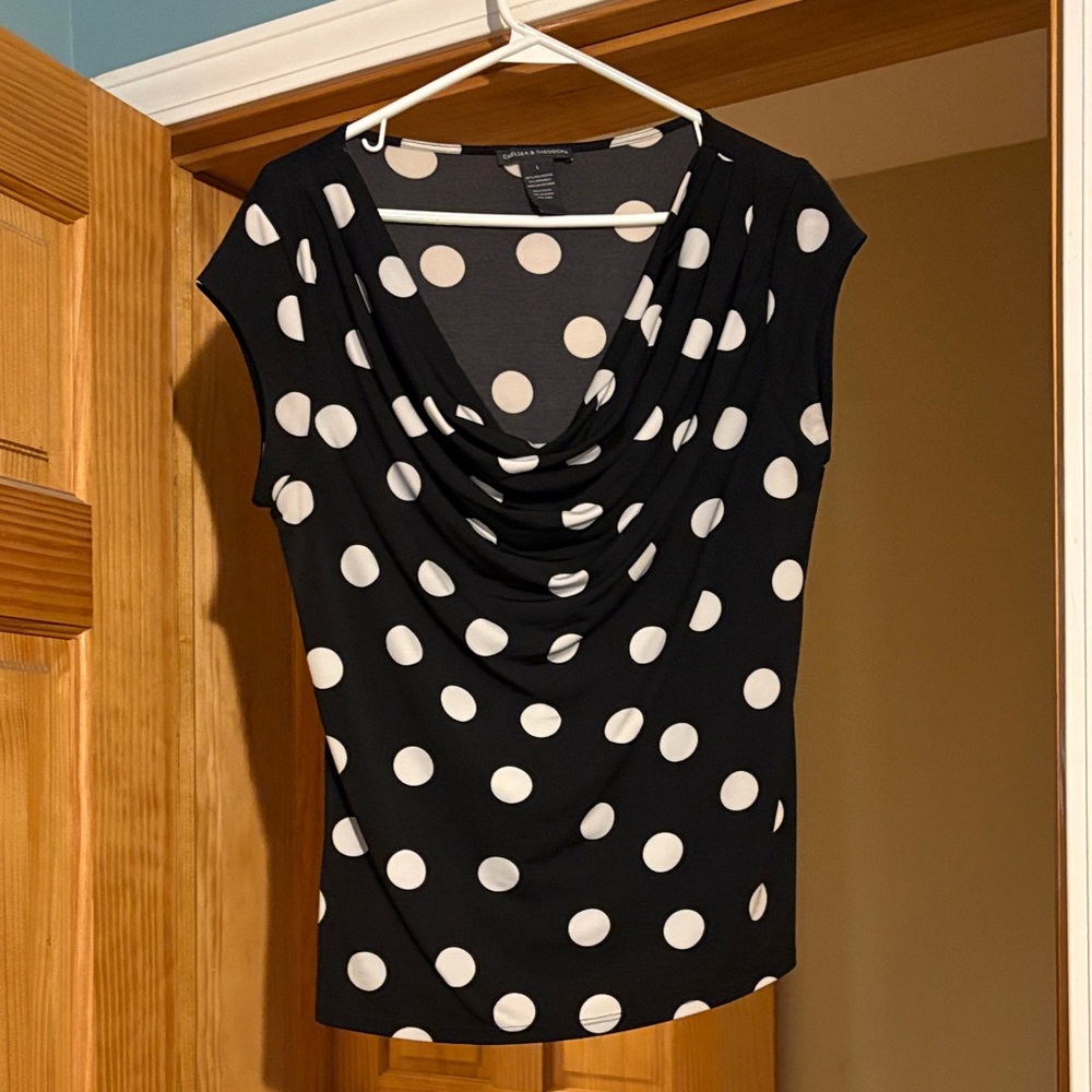 Black and White Polka Dot Women's Top